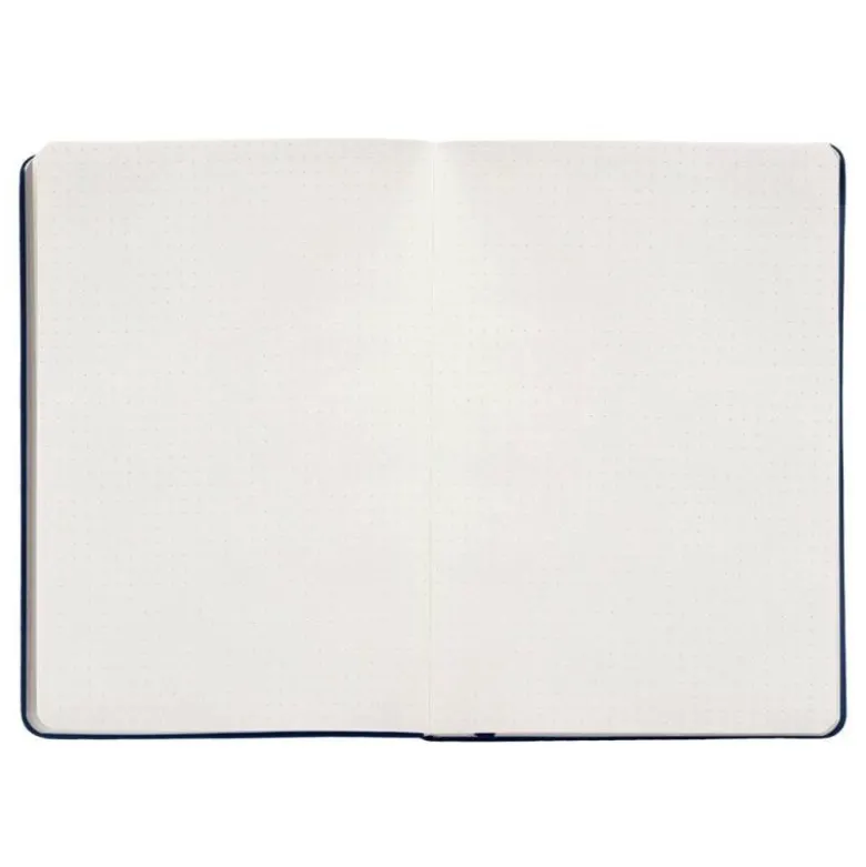 CUADERNO CON GOMILLA ANTARTIK NOTES TAPA DURA A5 HOJAS PUNTOS AZUL MARINO 100 HOJAS 80 GR FSC