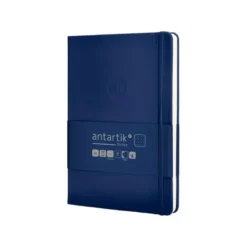 CUADERNO CON GOMILLA ANTARTIK NOTES TAPA DURA A5 HOJAS PUNTOS AZUL MARINO 100 HOJAS 80 GR FSC