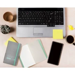 CUADERNO CON GOMILLA ANTARTIK NOTES TAPA BLANDA A6 CUADRICULA GRIS Y TURQUESA 100 HOJAS 80 GR FSC