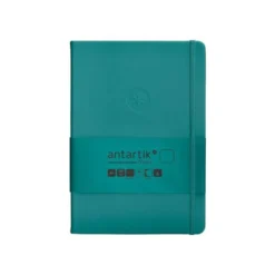 CUADERNO CON GOMILLA ANTARTIK NOTES TAPA DURA A5 HOJAS LISAS VERDE AGUAMARINA 100 HOJAS 80 GR FSC