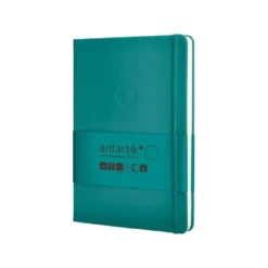 CUADERNO CON GOMILLA ANTARTIK NOTES TAPA DURA A5 HOJAS LISAS VERDE AGUAMARINA 100 HOJAS 80 GR FSC