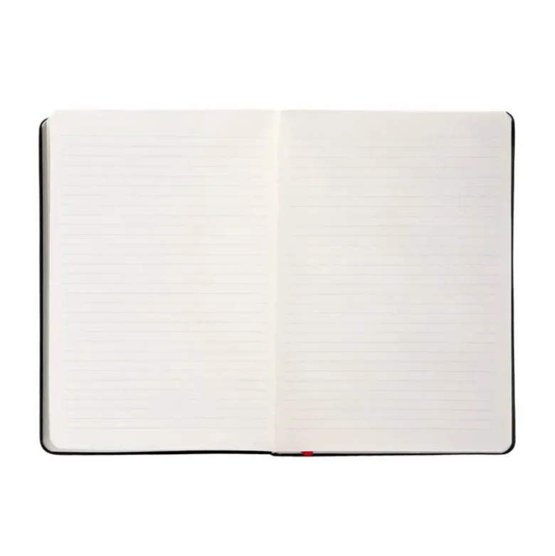 CUADERNO CON GOMILLA ANTARTIK NOTES TAPA DURA A4 HOJAS RAYAS NEGRO Y ROJO 100 HOJAS 80 GR FSC
