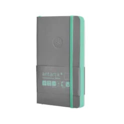 CUADERNO CON GOMILLA ANTARTIK NOTES TAPA BLANDA A6 HOJAS LISAS GRIS Y TURQUESA 100 HOJAS 80 GR FSC