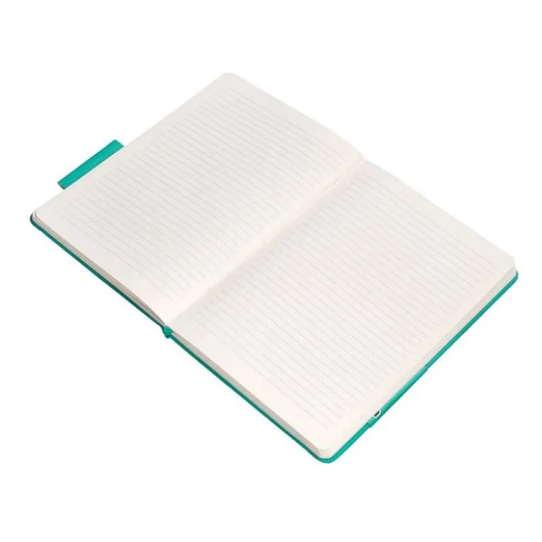 CUADERNO CON GOMILLA ANTARTIK NOTES TAPA DURA A5 HOJAS RAYAS TURQUESA 100 HOJAS 80 GR FSC