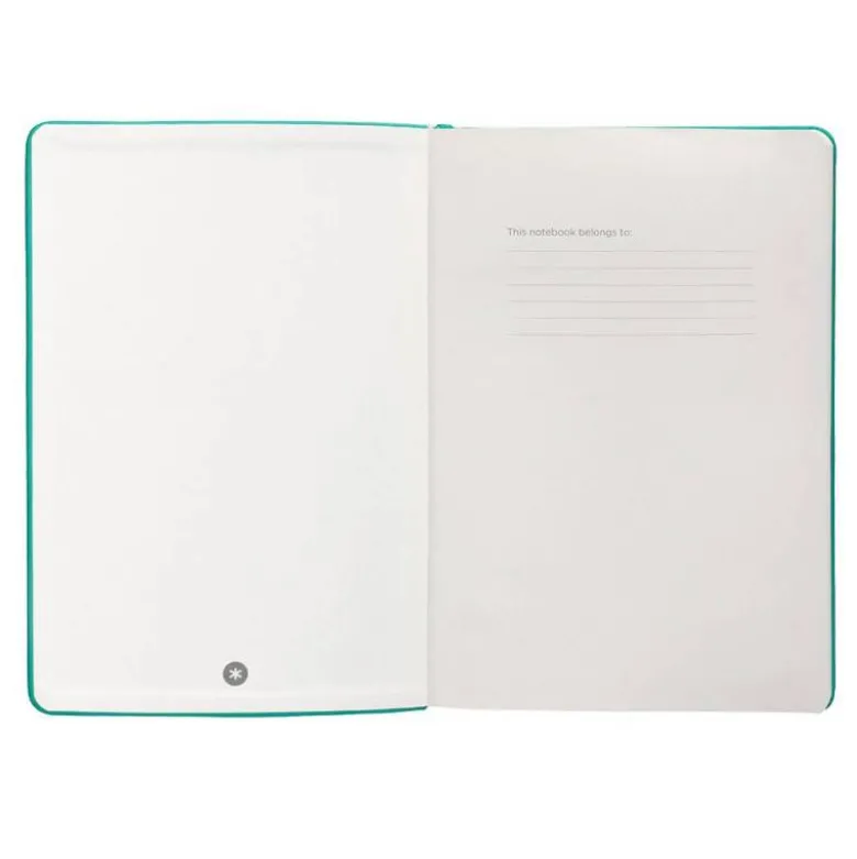 CUADERNO CON GOMILLA ANTARTIK NOTES TAPA DURA A5 HOJAS RAYAS TURQUESA 100 HOJAS 80 GR FSC