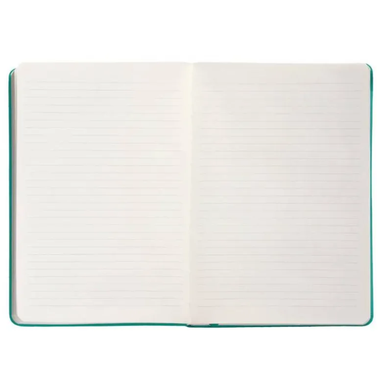 CUADERNO CON GOMILLA ANTARTIK NOTES TAPA DURA A5 HOJAS RAYAS TURQUESA 100 HOJAS 80 GR FSC