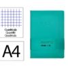 CUADERNO CON GOMILLA ANTARTIK NOTES TAPA DURA A4 HOJAS CUADRICULA TURQUESA 100 HOJAS 80 GR FSC
