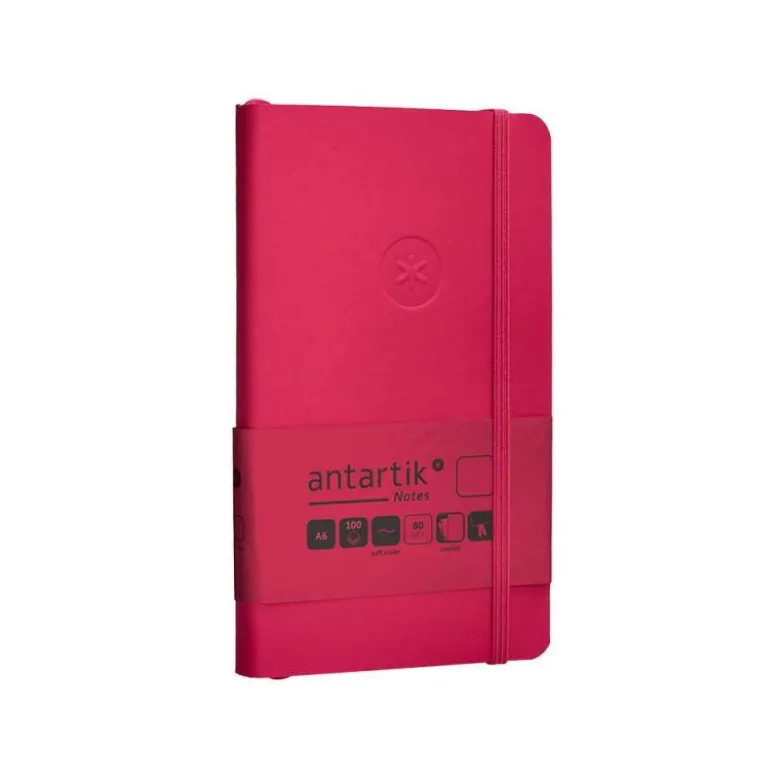 CUADERNO CON GOMILLA ANTARTIK NOTES TAPA BLANDA A6 HOJAS LISAS BURDEOS 100 HOJAS 80 GR FSC