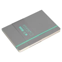 CUADERNO CON GOMILLA ANTARTIK NOTES TAPA BLANDA A5 HOJAS RAYAS GRIS Y TURQUESA 80 HOJAS 80 GR FSC