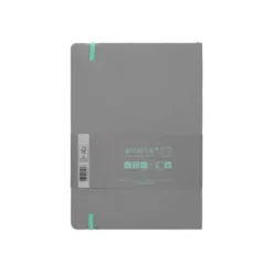 CUADERNO CON GOMILLA ANTARTIK NOTES TAPA BLANDA A5 HOJAS RAYAS GRIS Y TURQUESA 80 HOJAS 80 GR FSC