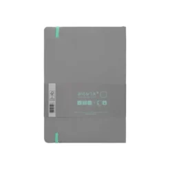 CUADERNO CON GOMILLA ANTARTIK NOTES TAPA BLANDA A5 HOJAS PUNTOS GRIS Y TURQUESA 80 HOJAS 80 GR FSC