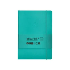 CUADERNO CON GOMILLA ANTARTIK NOTES TAPA BLANDA A5 HOJAS CUADRICULA TURQUESA 80 HOJAS 80 GR FSC
