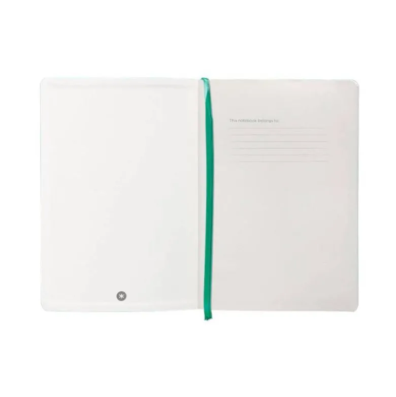 CUADERNO CON GOMILLA ANTARTIK NOTES TAPA BLANDA A5 HOJAS CUADRICULA TURQUESA 80 HOJAS 80 GR FSC
