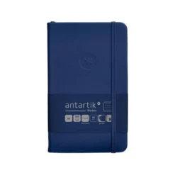 CUADERNO CON GOMILLA ANTARTIK NOTES TAPA DURA A6 HOJAS RAYAS AZUL MARINO 100 HOJAS 80 GR FSC