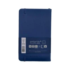 CUADERNO CON GOMILLA ANTARTIK NOTES TAPA DURA A6 HOJAS RAYAS AZUL MARINO 100 HOJAS 80 GR FSC