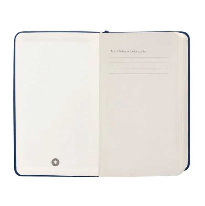 CUADERNO CON GOMILLA ANTARTIK NOTES TAPA DURA A6 HOJAS RAYAS AZUL MARINO 100 HOJAS 80 GR FSC