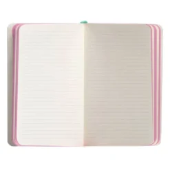 CUADERNO CON GOMILLA ANTARTIK NOTES TAPA BLANDA A6 RAYAS ROSA Y TURQUESA 100 HOJAS 80 GR FSC