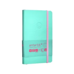CUADERNO CON GOMILLA ANTARTIK NOTES TAPA BLANDA A6 RAYAS ROSA Y TURQUESA 100 HOJAS 80 GR FSC