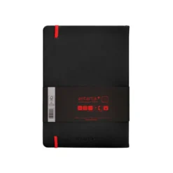 CUADERNO CON GOMILLA ANTARTIK NOTES TAPA DURA A5 HOJAS RAYAS NEGRO Y ROJO 100 HOJAS 80 GR FSC