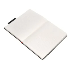 CUADERNO CON GOMILLA ANTARTIK NOTES TAPA DURA A5 HOJAS RAYAS NEGRO Y ROJO 100 HOJAS 80 GR FSC
