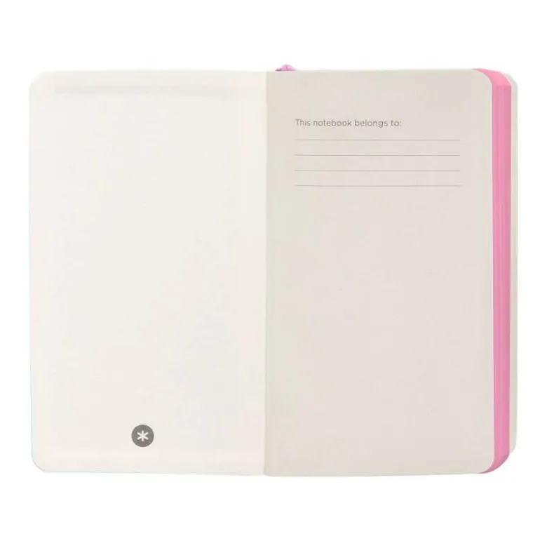 CUADERNO CON GOMILLA ANTARTIK NOTES TAPA BLANDA A6 HOJAS LISAS ROSA Y TURQUESA 100 HOJAS 80 GR FSC