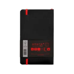 CUADERNO CON GOMILLA ANTARTIK NOTES TAPA BLANDA A6 RAYAS NEGRO Y ROJO 100 HOJAS 80 GR FSC