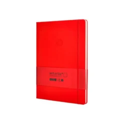 CUADERNO CON GOMILLA ANTARTIK NOTES TAPA DURA A4 HOJAS LISAS ROJO 100 HOJAS 80 GR FSC