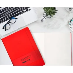 CUADERNO CON GOMILLA ANTARTIK NOTES TAPA DURA A4 HOJAS LISAS ROJO 100 HOJAS 80 GR FSC