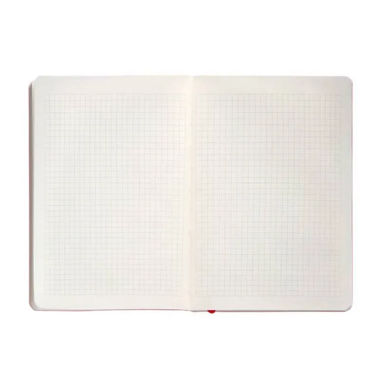 CUADERNO CON GOMILLA ANTARTIK NOTES TAPA BLANDA A5 HOJAS CUADRICULA ROJO 80 HOJAS 80 GR FSC