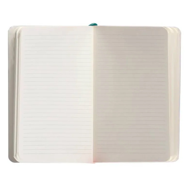 CUADERNO CON GOMILLA ANTARTIK NOTES TAPA BLANDA A6 RAYAS VERDE AGUAMARINA 100 HOJAS 80 GR FSC