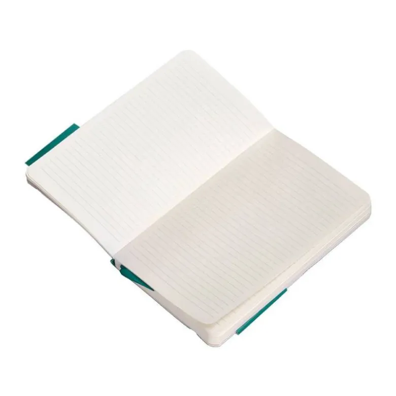 CUADERNO CON GOMILLA ANTARTIK NOTES TAPA BLANDA A6 RAYAS VERDE AGUAMARINA 100 HOJAS 80 GR FSC