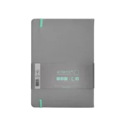 CUADERNO CON GOMILLA ANTARTIK NOTES TAPA DURA A5 HOJAS PUNTOS GRIS Y TURQUESA 100 HOJAS 80 GR FSC