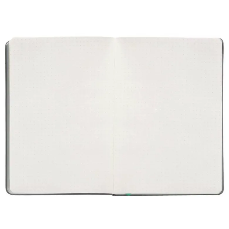 CUADERNO CON GOMILLA ANTARTIK NOTES TAPA DURA A5 HOJAS PUNTOS GRIS Y TURQUESA 100 HOJAS 80 GR FSC