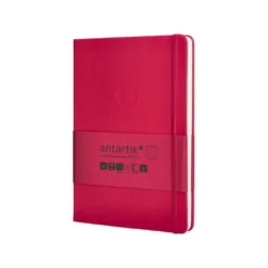 CUADERNO CON GOMILLA ANTARTIK NOTES TAPA DURA A5 HOJAS RAYAS BURDEOS 100 HOJAS 80 GR FSC