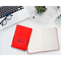 CUADERNO CON GOMILLA ANTARTIK NOTES TAPA DURA A5 HOJAS RAYAS ROJO 100 HOJAS 80 GR FSC