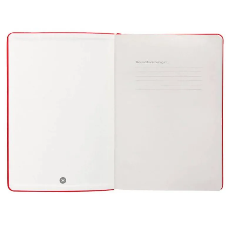 CUADERNO CON GOMILLA ANTARTIK NOTES TAPA DURA A5 HOJAS RAYAS ROJO 100 HOJAS 80 GR FSC