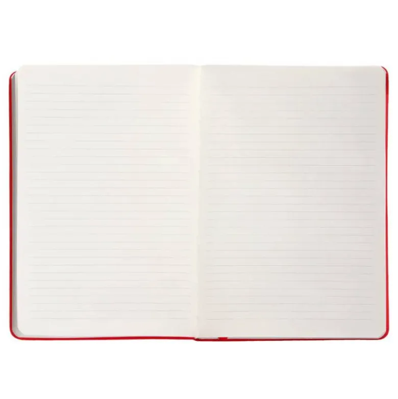 CUADERNO CON GOMILLA ANTARTIK NOTES TAPA DURA A5 HOJAS RAYAS ROJO 100 HOJAS 80 GR FSC
