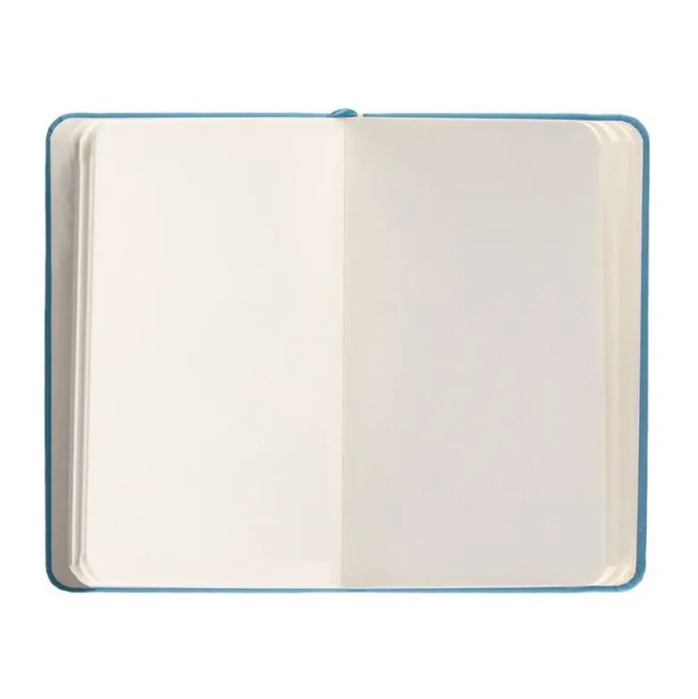 CUADERNO CON GOMILLA ANTARTIK NOTES TAPA DURA A6 HOJAS LISAS AZUL CLARO 100 HOJAS 80 GR FSC