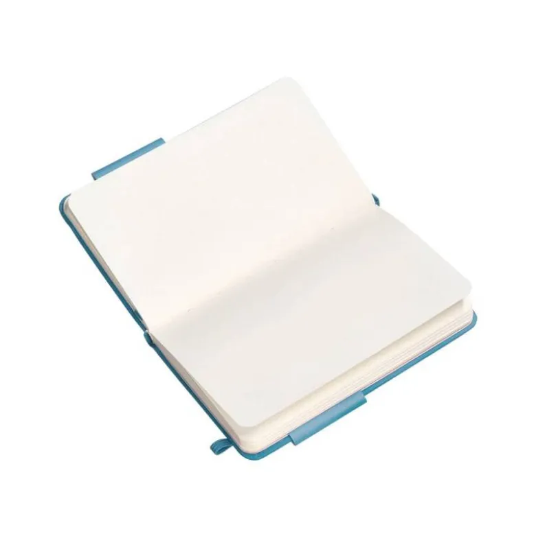 CUADERNO CON GOMILLA ANTARTIK NOTES TAPA DURA A6 HOJAS LISAS AZUL CLARO 100 HOJAS 80 GR FSC