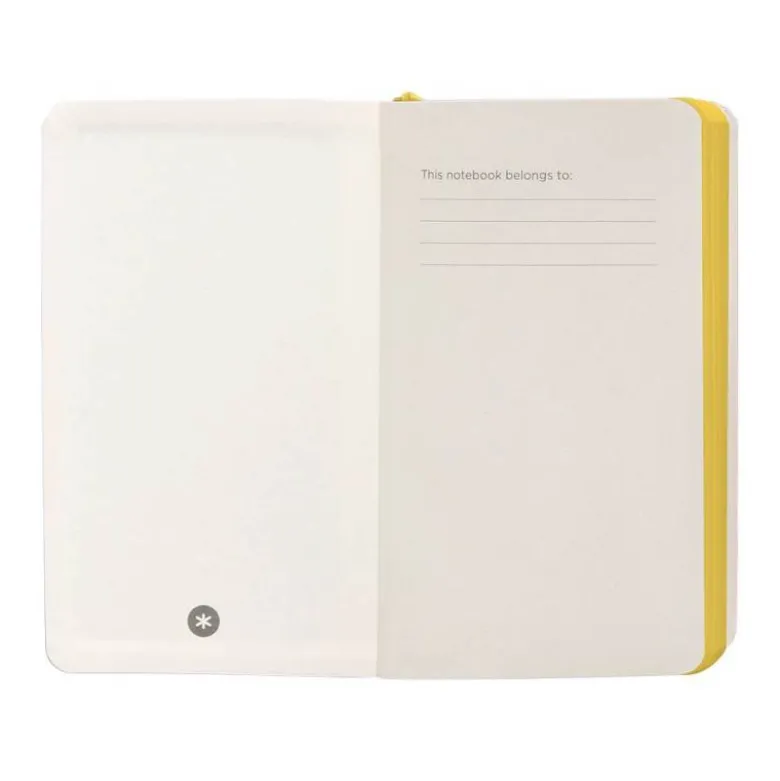CUADERNO CON GOMILLA ANTARTIK NOTES TAPA BLANDA A6 RAYAS MORADO Y AMARILLO 100 HOJAS 80 GR FSC