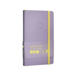 CUADERNO CON GOMILLA ANTARTIK NOTES TAPA BLANDA A6 RAYAS MORADO Y AMARILLO 100 HOJAS 80 GR FSC