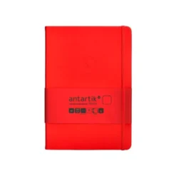 CUADERNO CON GOMILLA ANTARTIK NOTES TAPA DURA A5 HOJAS LISAS ROJO 100 HOJAS 80 GR FSC