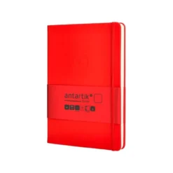 CUADERNO CON GOMILLA ANTARTIK NOTES TAPA DURA A5 HOJAS LISAS ROJO 100 HOJAS 80 GR FSC