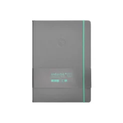 CUADERNO CON GOMILLA ANTARTIK NOTES TAPA DURA A4 HOJAS CUADRICULA GRIS Y TURQUESA 100 HOJAS 80 GR FSC
