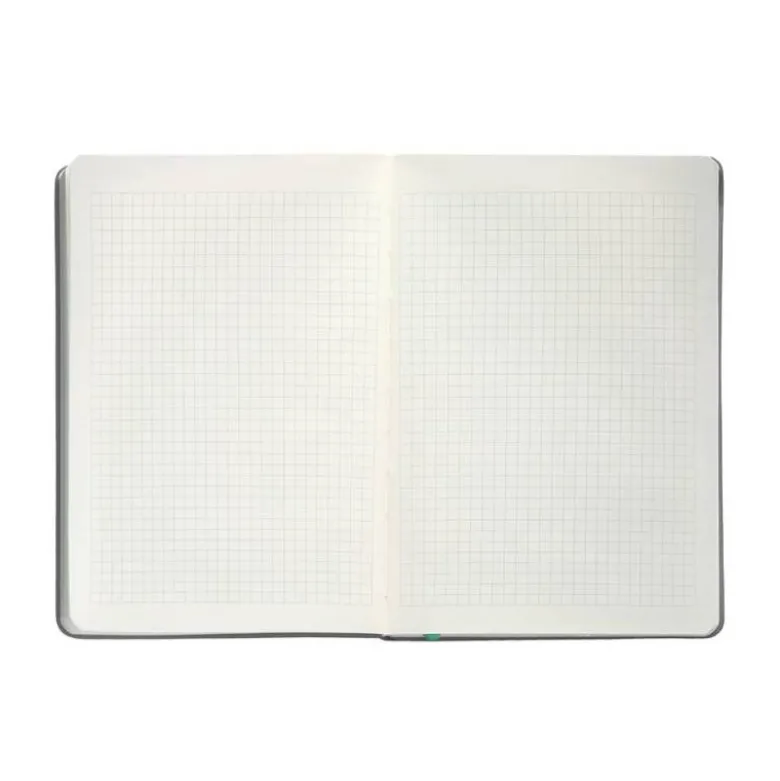 CUADERNO CON GOMILLA ANTARTIK NOTES TAPA DURA A4 HOJAS CUADRICULA GRIS Y TURQUESA 100 HOJAS 80 GR FSC