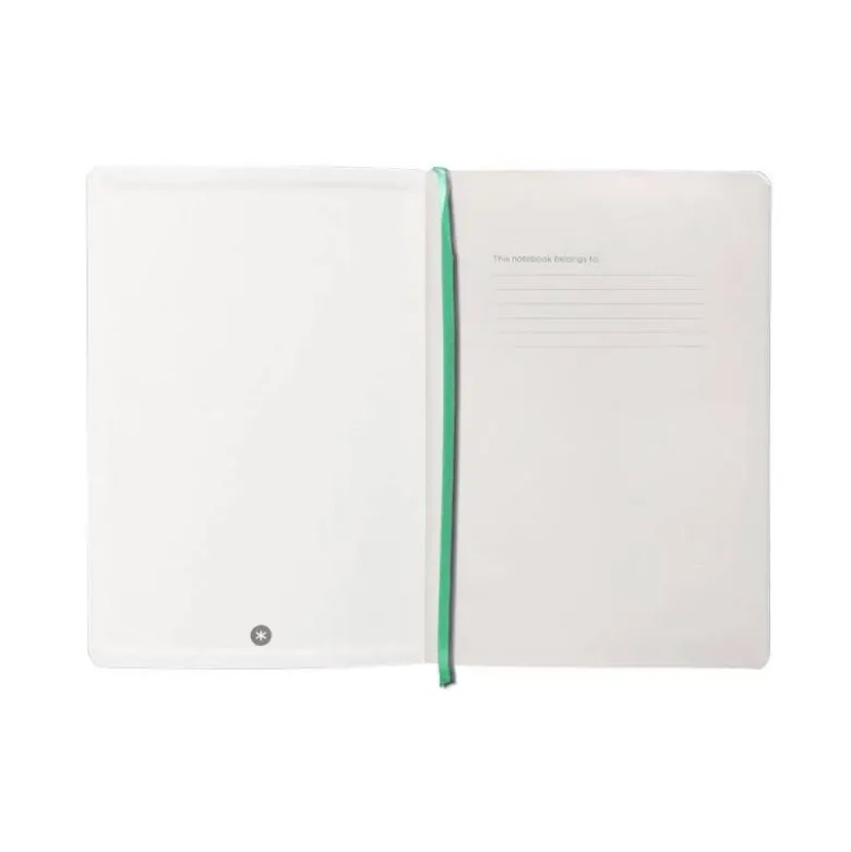 CUADERNO CON GOMILLA ANTARTIK NOTES TAPA BLANDA A5 HOJAS LISAS GRIS Y TURQUESA 80 HOJAS 80 GR FSC