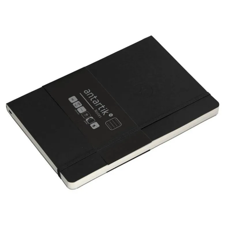 CUADERNO CON GOMILLA ANTARTIK NOTES TAPA BLANDA A5 HOJAS RAYAS NEGRO 80 HOJAS 80 GR FSC