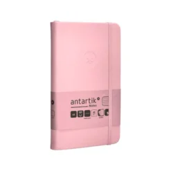 CUADERNO CON GOMILLA ANTARTIK NOTES TAPA DURA A6 HOJAS CUADRICULA ROSA PASTEL 100 HOJAS 80 GR FSC
