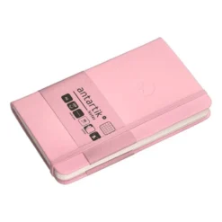 CUADERNO CON GOMILLA ANTARTIK NOTES TAPA DURA A6 HOJAS CUADRICULA ROSA PASTEL 100 HOJAS 80 GR FSC