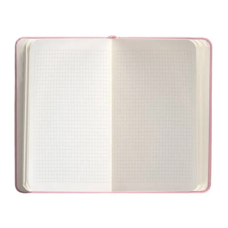 CUADERNO CON GOMILLA ANTARTIK NOTES TAPA DURA A6 HOJAS CUADRICULA ROSA PASTEL 100 HOJAS 80 GR FSC